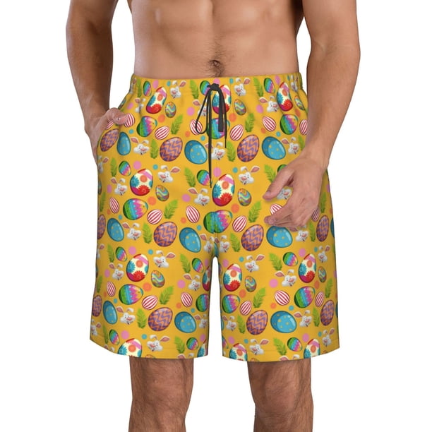 Fotbe Easter Trajes de Baño Estampados para Hombre, Shorts de Verano de Secado Rápido, Ropa de Playa, Bañadores-Medium