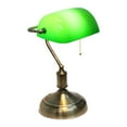 thumbnail image 3 of Lampe de bureau Simple Designs avec abat-jour en verre, verte, 3 of 4