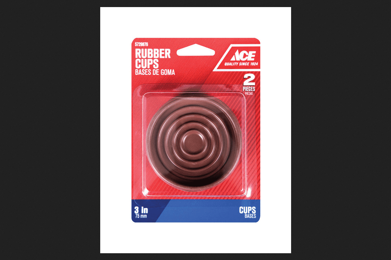 Ace Rubber Round Caster Cup Brown 3 in. W x 3 in. L 2 pk
