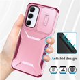 thumbnail image 3 of Rugged Case for Samsung Galaxy A55 5G with Slide Camera Cover & Drop Protection Pink, 3 of 6