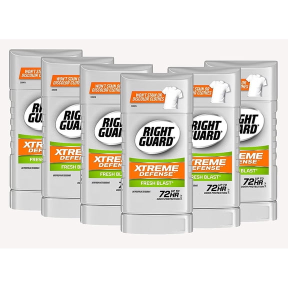 Right Guard Antiperspirant Deodorant Xtreme Gel Stick, Fresh Blast, 3 Ounce (Pack of 6)