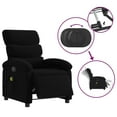 thumbnail image 3 of vidaXL Electric Massage Recliner Chair Black Fabric, 3 of 5