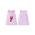 thumbnail image 2 of Toddler Baby Girls Back to School Dress Lobster Embroidery Sleeveless Round Neck A-Line Dress, 2 of 9