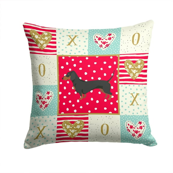 Dachshund Love Fabric Decorative Pillow