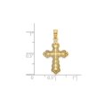 thumbnail image 2 of Gem & Harmony 14K Yellow Gold Scalloped Cross Charm Pendant Necklace with Chain for Women, 2 of 5