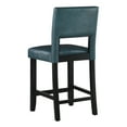 thumbnail image 3 of Linon Vega 25" Mid Back Indoor Upholstered Counter Stool, Black/Agean Blue Faux Leather, 3 of 8