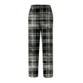 thumbnail image 6 of Havenx Pajama Pants Men Plaid Flannel Pajamas Pants 2025 Trendy Big and Tall Sleeping Pants Elastic Waist Straight-Leg Lightweight Lounge Pants,Black M, 6 of 6