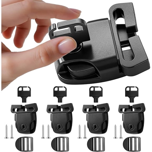 4 Set Hot Tub Cover Clips Replacement, Spa Hot Tub Cover Latch Repair Kit with Keys and Screws, Hot Tub Covers Replacement for 1" to 1.3" Wide Straps