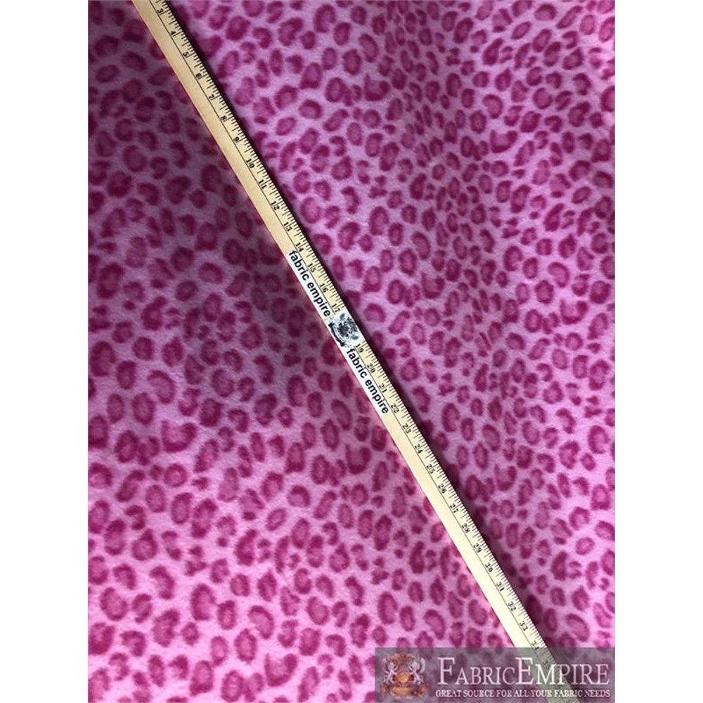 Fleece Fabric Printed Animal Print *Light Pink Leopard* By the Yard N007