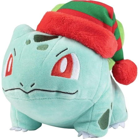 Pokemon 8" Bulbasaur Plush with Hat Accessory- Officially Licensed - Generation 1 Starter - Stuffed Animal Toy Figure - Gift Kids, Boys, Girls - 2 