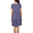 thumbnail image 3 of ANYJOIN Women Short Sleeve Loose Swing Casual Dress Pleated Ruffle Tiered Dresses, 3 of 3