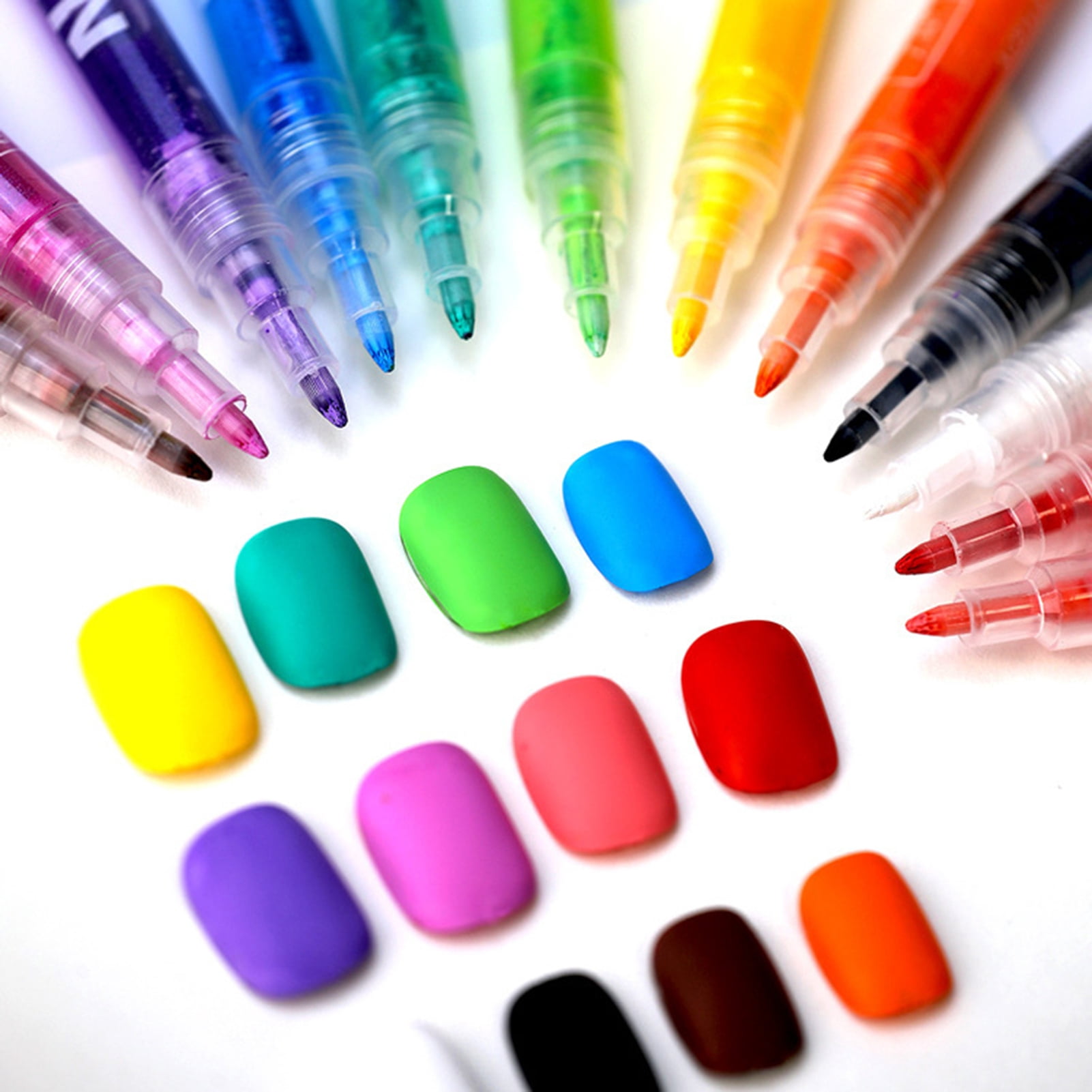12 Pcs Nail Art Pens Set 3D Nail Polish Pen Quick Drying Nail Point Graffiti Dotting Pen Nail Art Markers Drawing Painting Pen for Home Salon Manicure Tool
