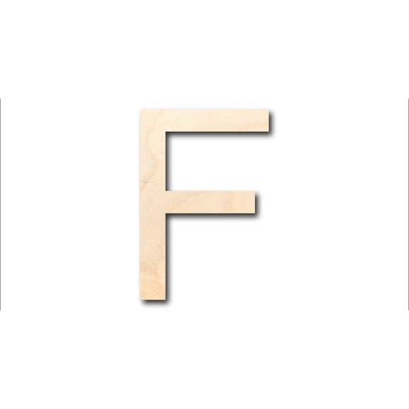 Unfinished Wood Arial Letter F Shape - Craft - up to 36'' DIY 2'' / 1/4''
