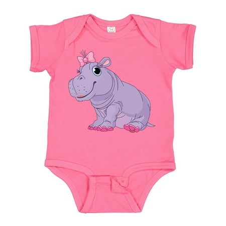 

Inktastic Cute Purple Hippo Gift Baby Girl Bodysuit