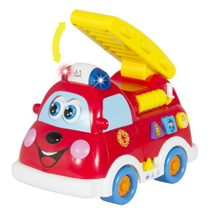 Best Choice Products Fire Truck Toy with Lights and Sirens, Bump'n'Go, Teaching (English and (Best Toys For Toddlers With Speech Delays)