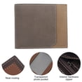thumbnail image 3 of Monedero de moda para hombre, estilo corto, monedero con estampado dorado, color café oscuro, 3 of 5