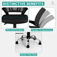 thumbnail image 4 of Executive Office Chair Mesh Mid-Back Swivel Office Chair with Armrest, Lumbar Support, Back Adjustment, Caster Wheels, Rolling Task Chair - Black, 4 of 7