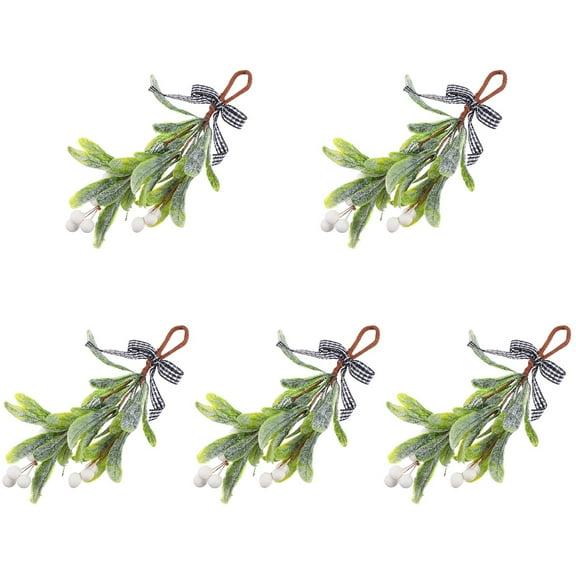 5 Count Christmas Ornament Berries Mistletoe Fake Picks Decorations