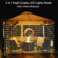 thumbnail image 4 of WarmHaven 300 LED Fairy Curtain Lights 2 Color Changing,9.8Ftx9.8Ft Hanging Lights Battery Operated with Hooks,Outdoor Curtain Light Waterproof for Party Backdrop Patio Decorations (Warm White&Color), 4 of 16