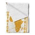 thumbnail image 2 of African Soft Flannel Fleece Throw Blanket, Grunge Rubber Stamps Made in Words Inside Theme, Cozy Plush for Indoor and Outdoor Use, 70" x 90", Yellow and Red, by Ambesonne, 2 of 5