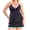 Black, variant on RELLECIGA Women's V Neck Ruched Tankini Swimsuit With Skirt Two Piece Bathing Suits