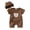 Coffee, variant on mgoYE Baby Boy Romper Size 0-3 Months Newborn Baby Cotton Onesie with Hat, Cute Bear Patched Casual Short Sleeve Bodysuit, Toddler & Infant Boy's Girl's Comfortable Clothing Coffee