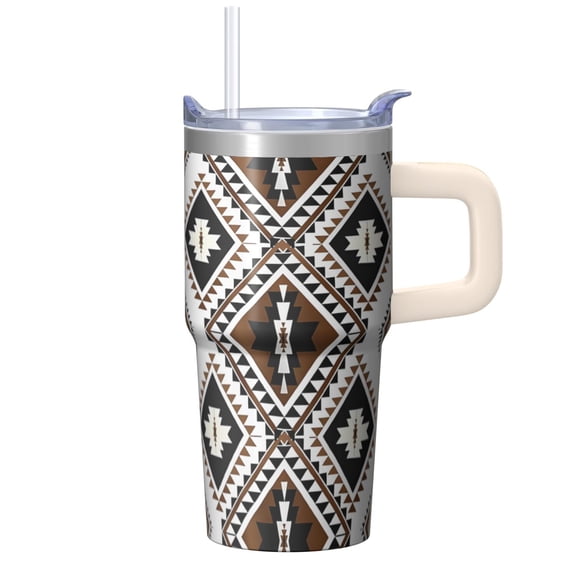 Travel Tumbler 20oz with Lid & Straw - Stainless Steel Insulated Coffee Cup, Double Wall Vacuum Leakproof Thermal Mug, Bohemian Themed