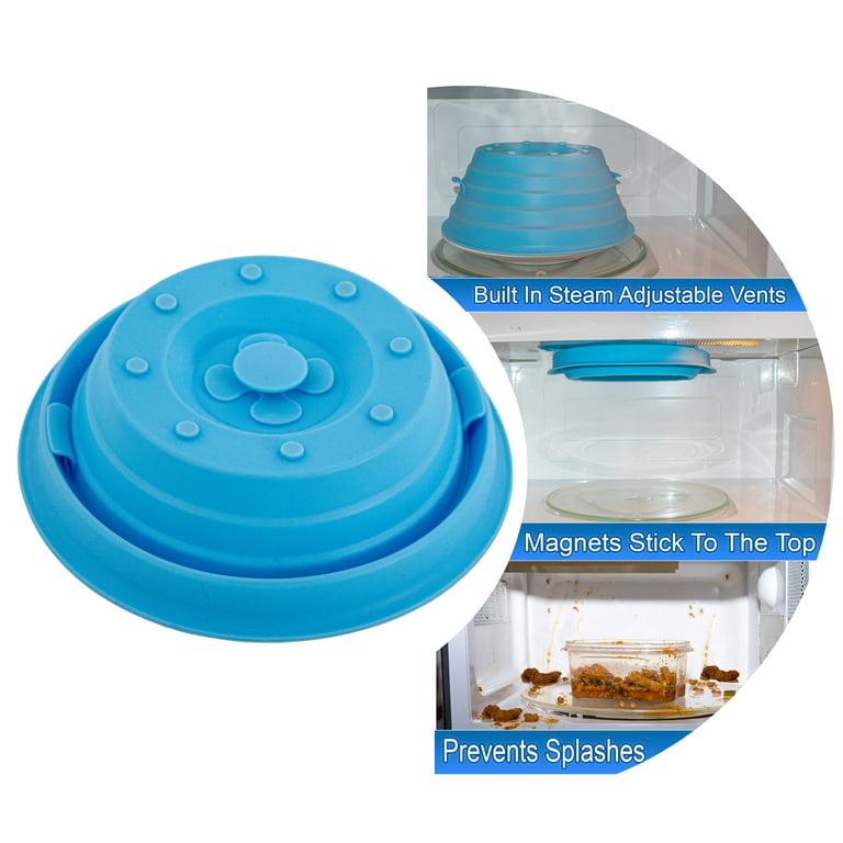 2 Microwave Hovering Anti Splattering Magnetic Food Lid Cover Guard -  Microwave Splatter Lid with Steam Vents & Microwave Safe Magnets -  Dishwasher Safe & Sticks To The Top Of Your Microwave 