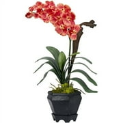 Vanda Silk Arrangement With Black Hexago