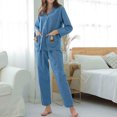 thumbnail image 2 of VALMASS Women Plaid Pajama Sets Long Sleeve Blouse and Lounge Pant with Pockets 2 Piece Button Down Pjs Sets (L, A Blue), 2 of 9