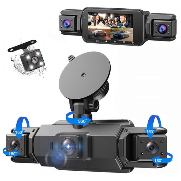 NefLaca 360 1080P Dash Cam Front and Rear Inside Left Right 4 Channel WiFi Dash Camera