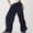Navy, variant on Babysbule Womens Flare Wide Leg Pants Women's Fashion Casual Elastic Waist Drawstring Strap Solid Color Big Pants