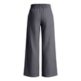 thumbnail image 6 of Likimi Pants Women High Waisted Wide Leg Elastic Waistband Solid Color Loose Fit Elegant Casual Comfort Trousers With Pockets Dark Gray Size M, 6 of 6