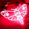 thumbnail image 4 of UPONRAY Death Moth Neon Signs, 16.9"*11.1" Dimmable & USB-Powered LED Neon Light, Stylish Wall Decor for Halloween Party, Home, Bar, Shop, Haunted House, 4 of 8