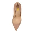 thumbnail image 4 of FSJ Women Classic Pointed Closed Toe Dressy Pumps Transparent Chunky Block High Heel Slip On Office Ladies Casual Party Shoes Size 10.5 Light Tan, 4 of 6