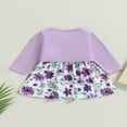 thumbnail image 3 of Tenue 2 Pcs pour Bébé Fille, Sans Manches, Col Ras du Cou, Robe Débardeur à Imprimé de Fleurs avec Nœud et Veste, Tenue d'Automne, 3 of 7