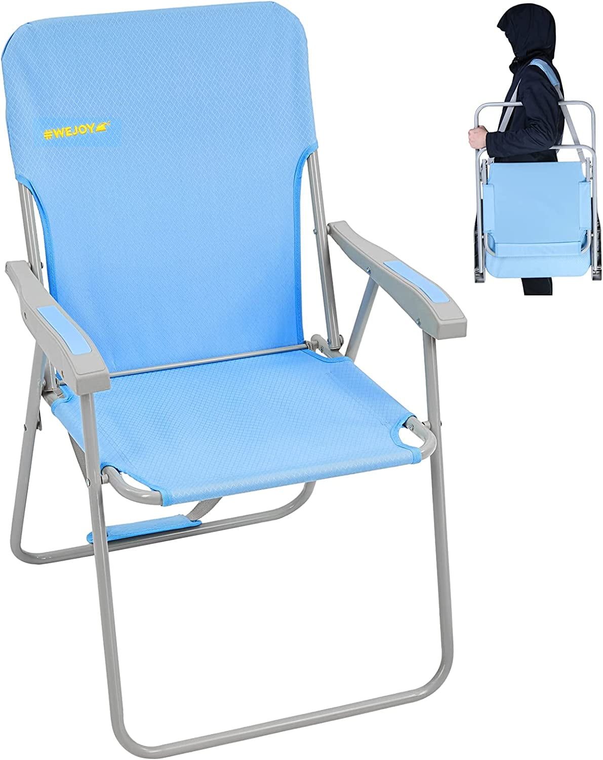 WEJOY High Back Outdoor Lawn Chairs Folding Beach Chairs for Adults