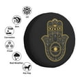 thumbnail image 6 of DouZhe Waterproof Spare Tire Cover, Fatima Evil Eye Hamsa Hand Prints Adjustable Wheel Covers Fit for Jeep Trailer RV SUV Car, 17 inch, 6 of 7