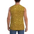 thumbnail image 4 of Balery Gold Glitter Camisetas sin mangas para hombre, absorbe la humedad y protege contra el mal olor.-Medium, 4 of 7