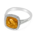 thumbnail image 3 of 14k White Gold Cushion Cut Citrine And Diamond Ring, 3 of 6
