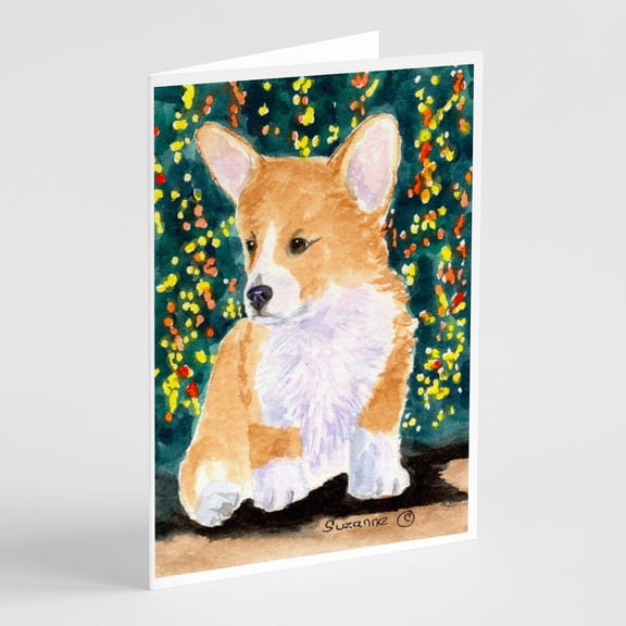 Corgi Greeting Cards and Envelopes Pack of 8