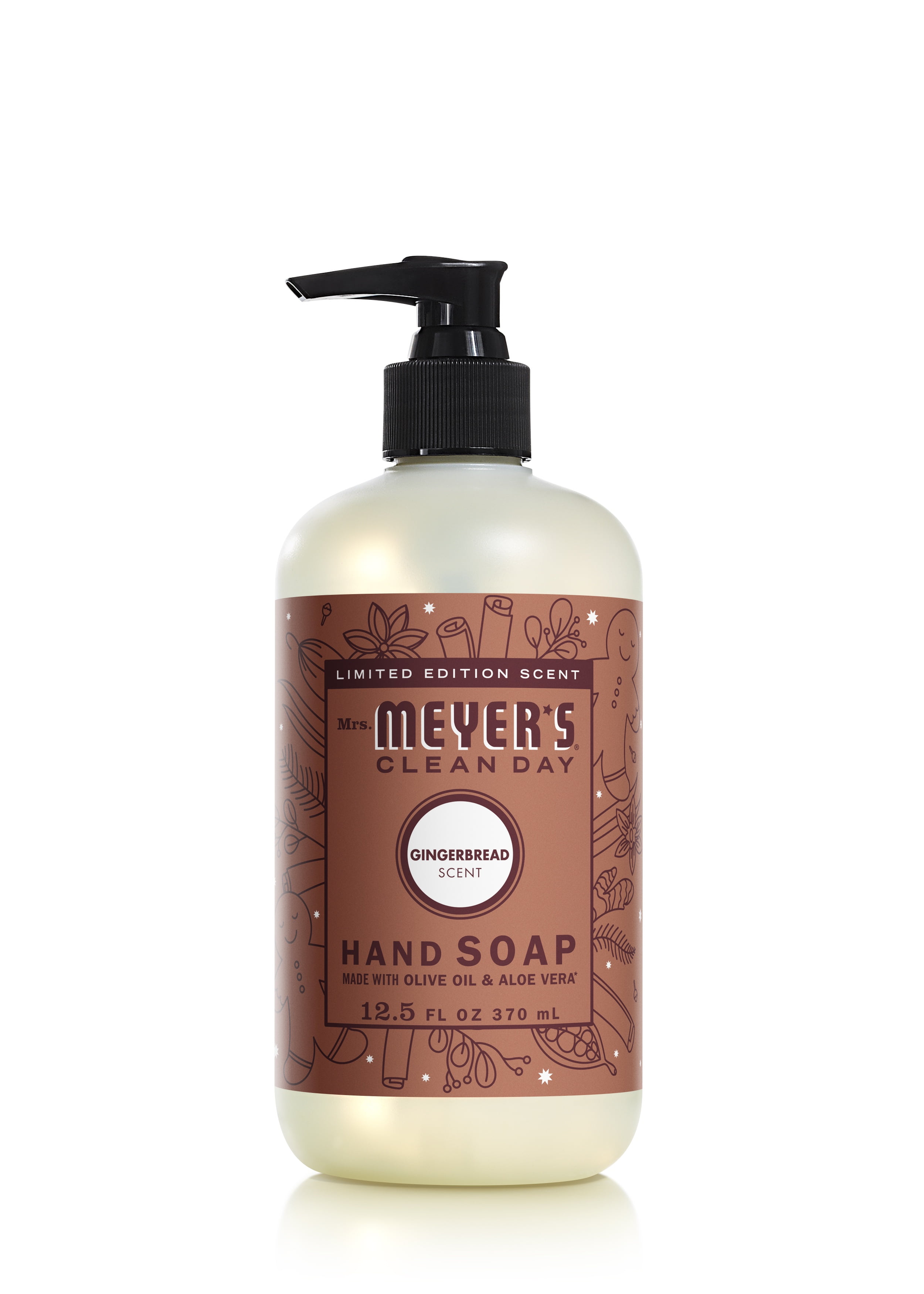 Mrs. Meyer’s Clean Day Gingerbread 3 Pack Variety, Liquid Hand Soap 12.5 fl oz, Dish Soap 16 fl oz, Multi-Surface Cleaner 16 fl oz, 1 ct