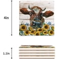 thumbnail image 3 of POGLIP Sunflowers Cow Set of 8 Coaster for Drinks, Absorbent Ceramic Stone Coasters Cup Mat with Cork Base for Home Kitchen Room Coffee Table Bar Decor, 3 of 4