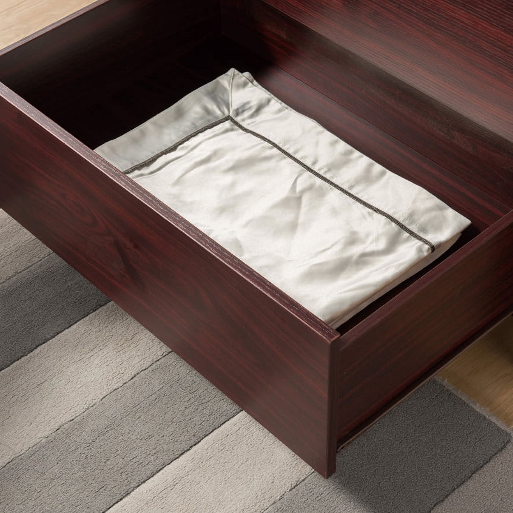 Aukfa 5 Tall Drawer Dresser Wide Chest of Drawers for Bedroom Entryway Living Room,Mahogany