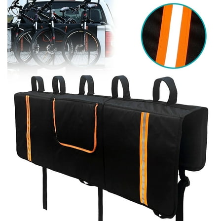 Tailgate Pad for Mountain Bikes Pickup Truck Tailgate Protection Pad with 3 Tool Pockets 53'' Wide for 5 Bicycles