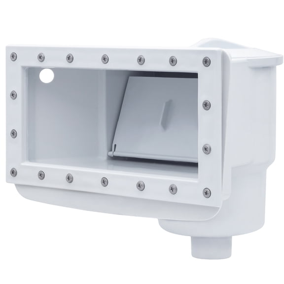Rx Clear Wide Mouth Thru-Wall Skimmer for Above Ground Swimming Pools, White