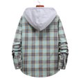 thumbnail image 5 of YAYUBA Hooded Flannel Shirt for Men Casual Button Down Shirt Long Sleeve Plaid Hoodie with Pocket, 5 of 6
