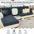 thumbnail image 3 of TOPCHANCES Universal Sofa Slipcover, Anti-Slip L Shape Sofa Cover Sectional Couch Covers Assembly, Separate Cushion Couch Chaise Cover (Leaves Dark Grey, Chaise Cover), 3 of 8