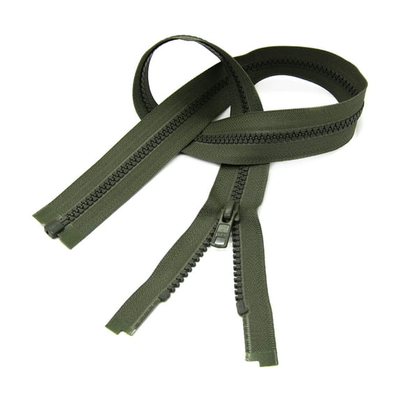 34" Vislon Zipper ~ YKK #5 Molded Plastic ~ Separating - 567 Olive Green (1 Zipper/Pack)
