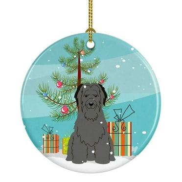 Carolines Treasures BB4206CO1 Merry Christmas Tree Briard Black Ceramic Ornament